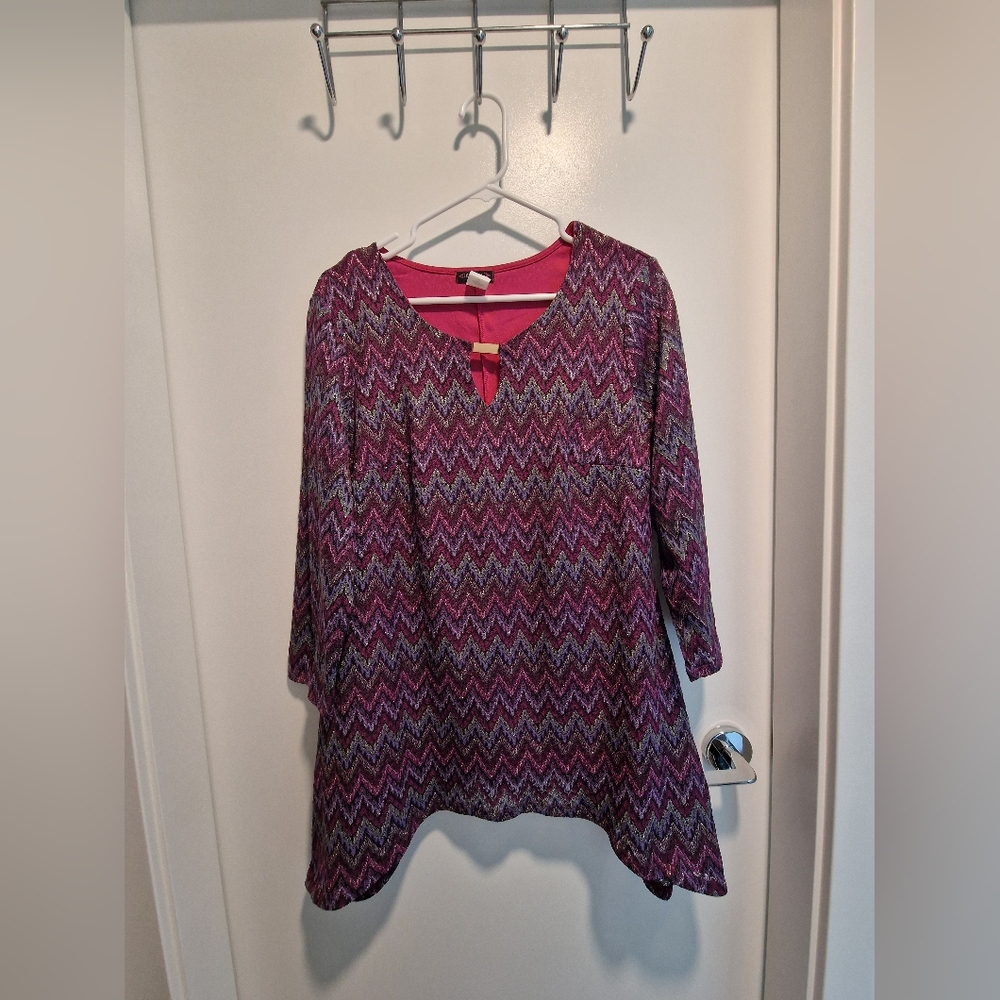 Cocomo Women's Zigzag Tunic - Pink and Purple